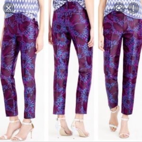 J Crew garden pant in midnight floral jacquard - Picture 3 of 8